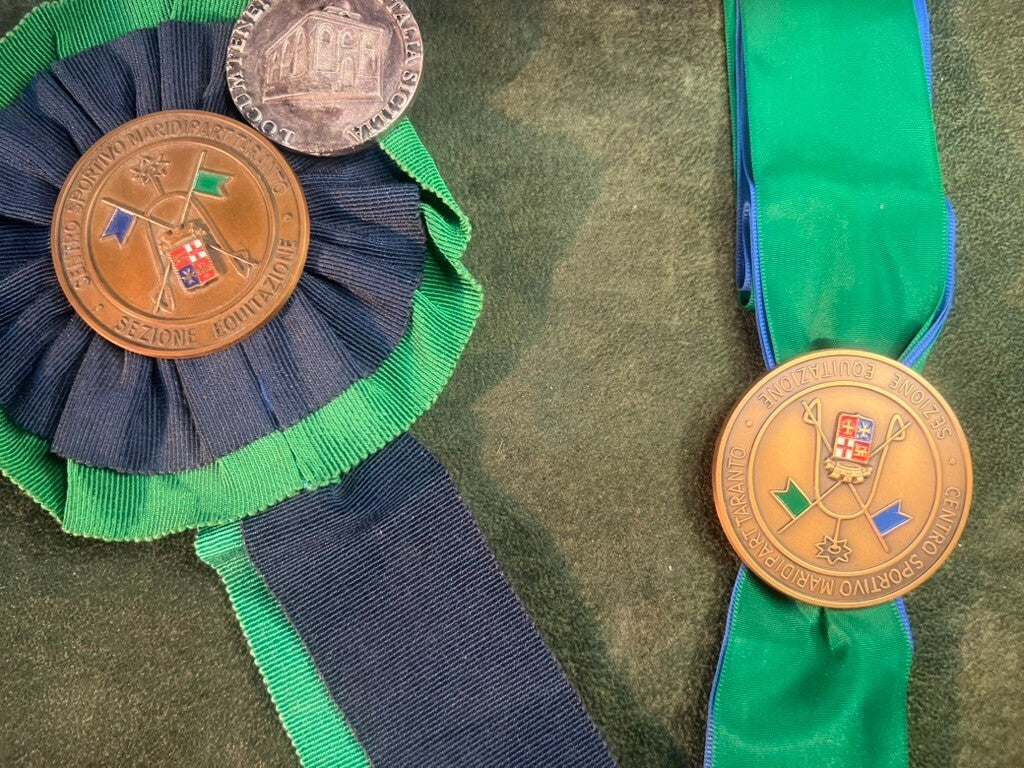 🔴 Medaglie EQUITAZIONE SPORTIVE coccarde al merito metallo vintage LOTTO n.5