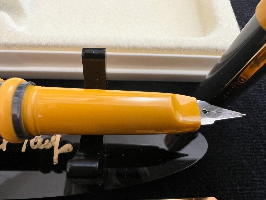 Auretta Pen Fountain Pen By Aurora Club Grey Yellow And Sphere Vintage B