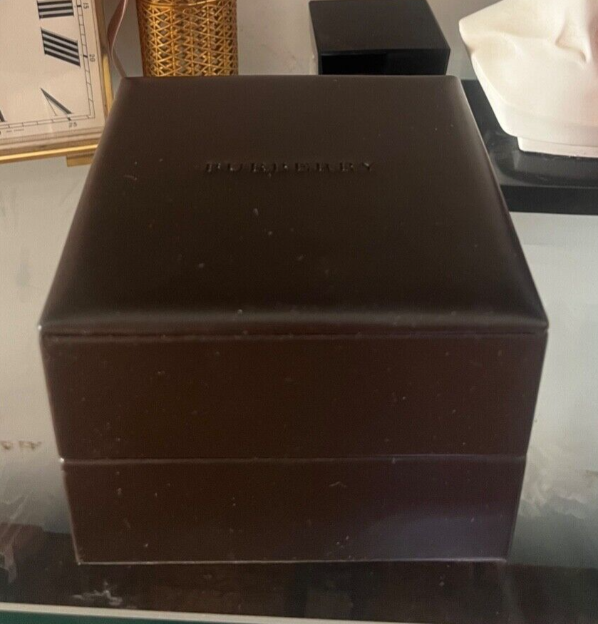 🔴 BURBERRY box scatola orologio cofanetto custodia garanzia similpelle marrone