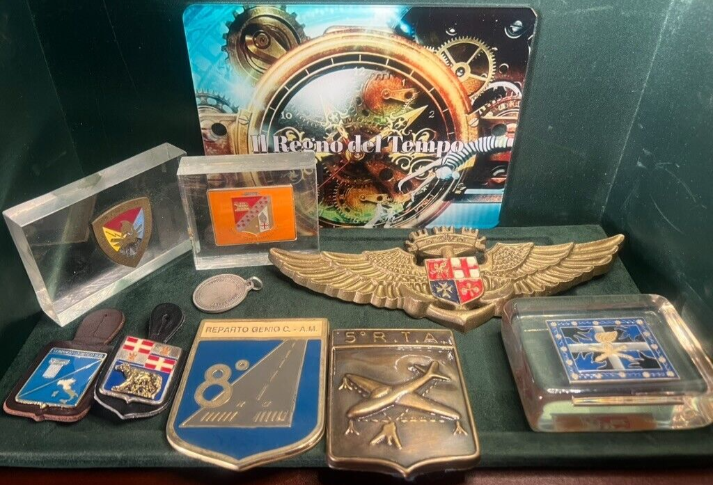 🔴 CREST fermacarte medaglia in plexyglass lotto unico vintage