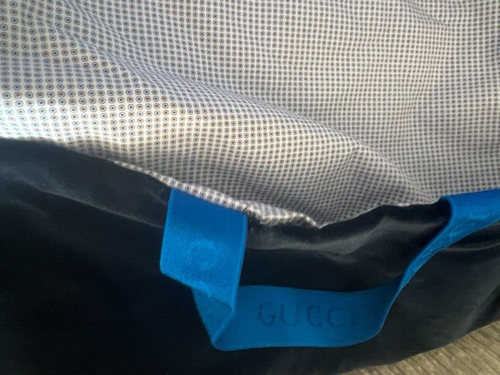 🔴 GUCCI sacca anti polvere borsa scarpe da viaggio velluto blu 39 cm NOS