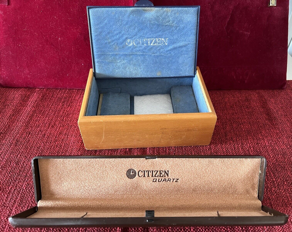 🔴 CITIZEN box scatola orologio di cui una legno come foto 2 PZ