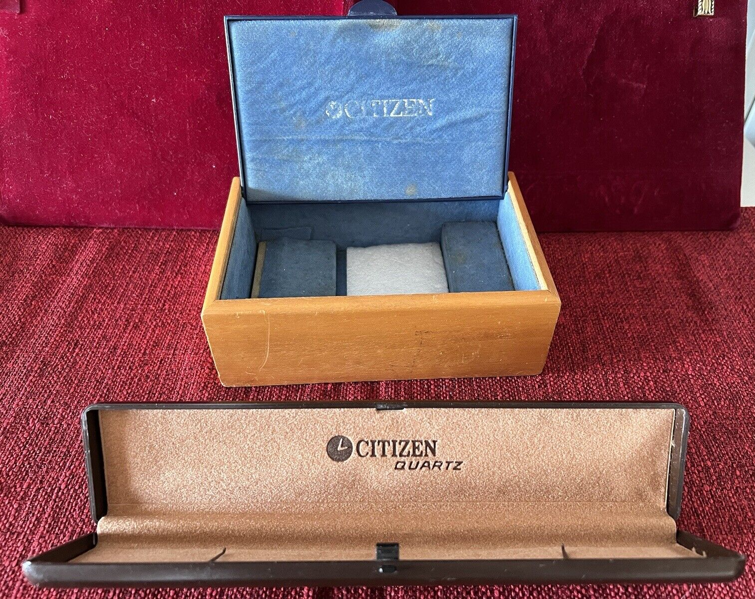 🔴 CITIZEN box scatola orologio di cui una legno come foto 2 PZ