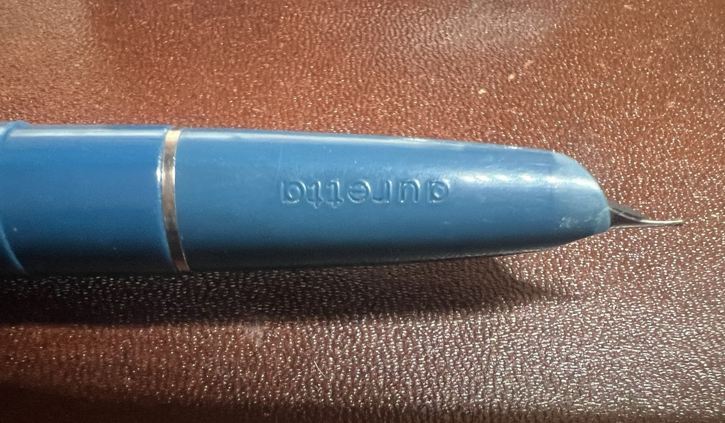 Auretta Pens Stylo à Plume Sphère Bleu par Aurora M Garantie Trousse Vintage 