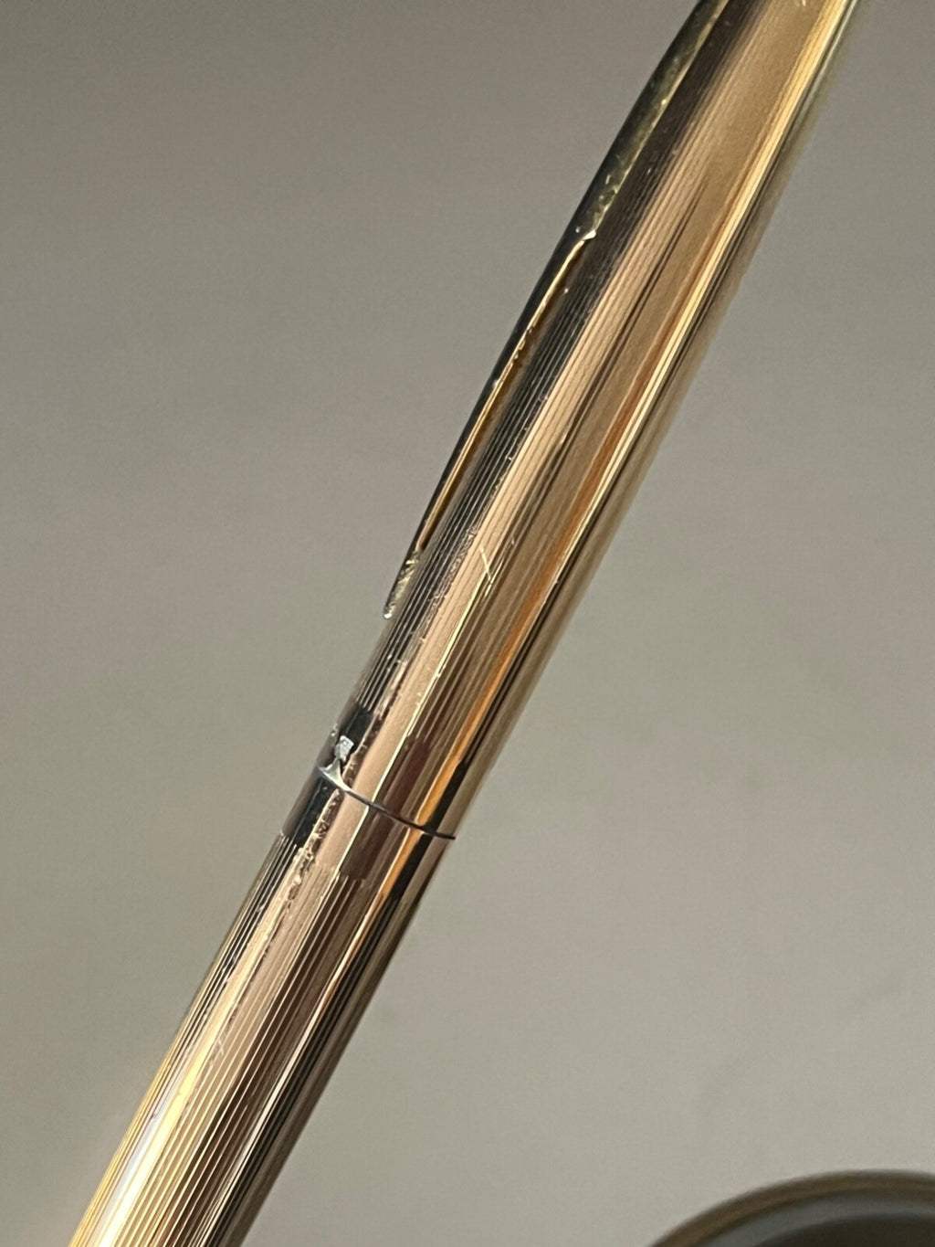 DE WATERMAN Stylo-Plume Sphère Plaqué Or Spline Bit à Bouton Vintage 