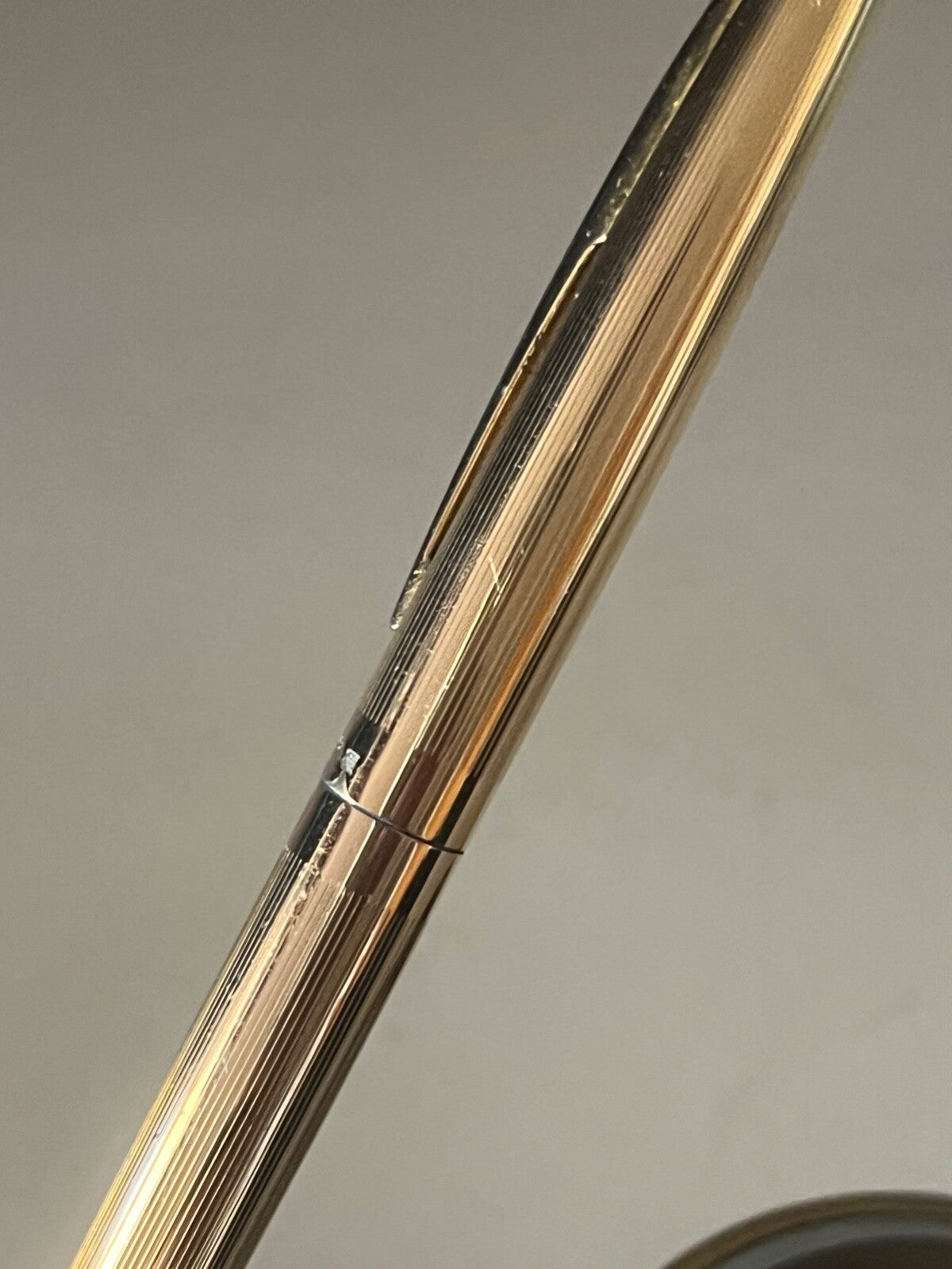 DE WATERMAN Stylo-Plume Sphère Plaqué Or Spline Bit à Bouton Vintage 