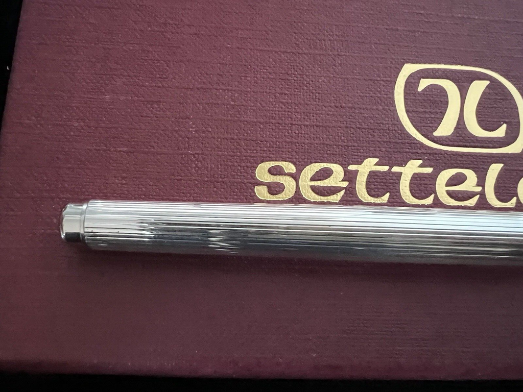 Settelaghi Stylo-Plume Stylo à Plume Argent Massif 925 Rayé Cartouche Écrit 5
