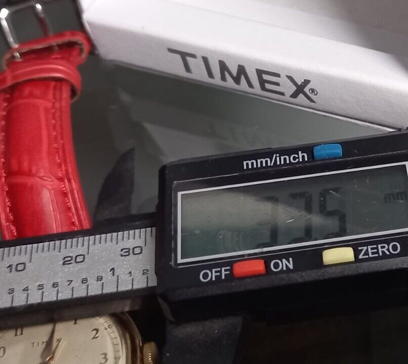 🔴 TIMEX orologio uomo carica manuale champagne rosso cassa 33,5 mm funziona