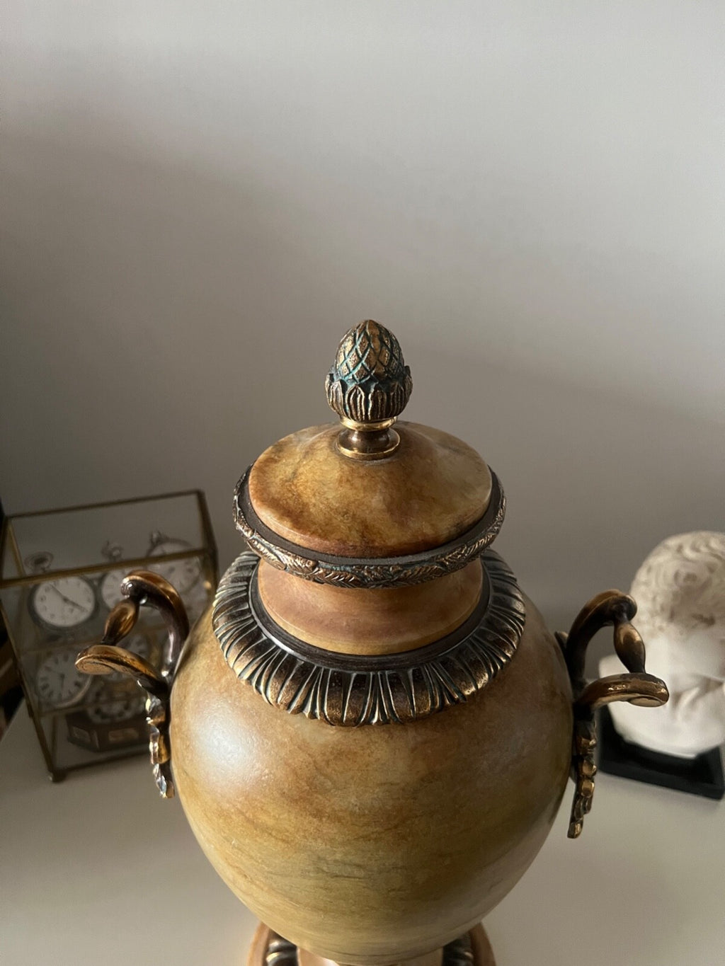 Amphore Albâtre Original Pot Lumière Luxe Poids 8 KG Grande Qualité Vintage