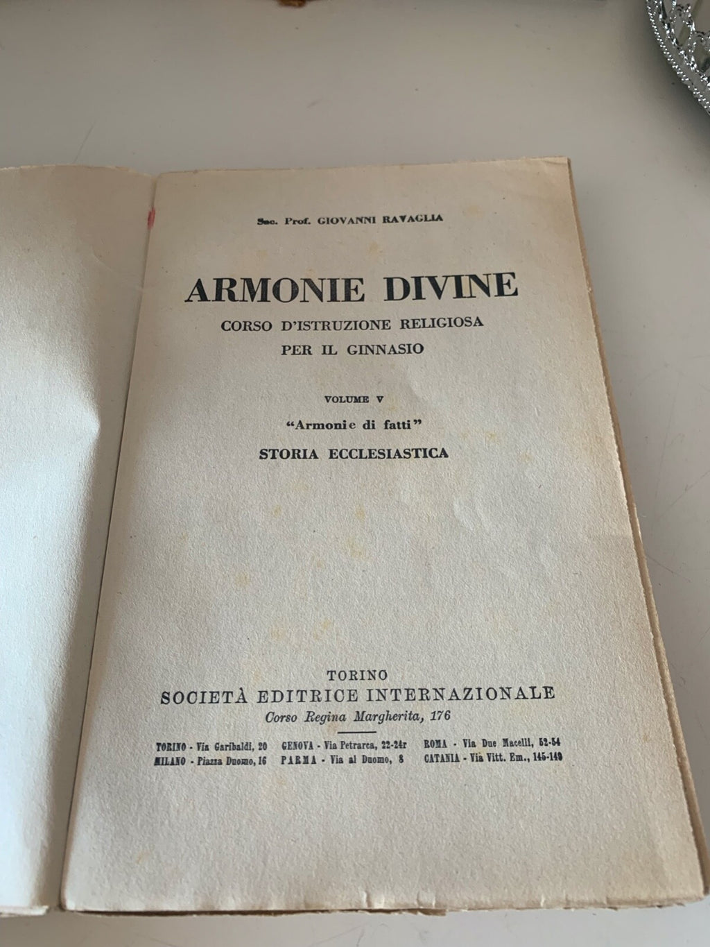 🔴 Libro ARMONIE DIVINE Giovanni Ravaglia Editrice internazionale vintage 1932