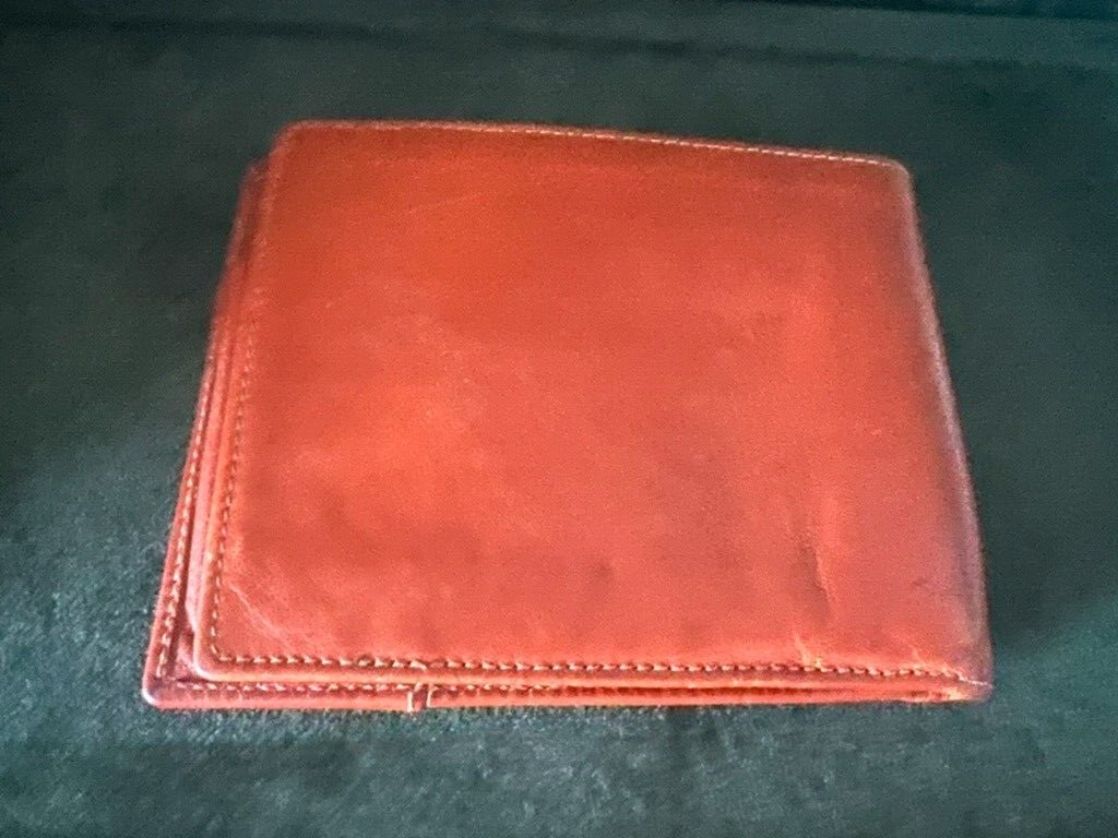 🔴 FENDI portafoglio uomo pelle marrone con porta carte di credito