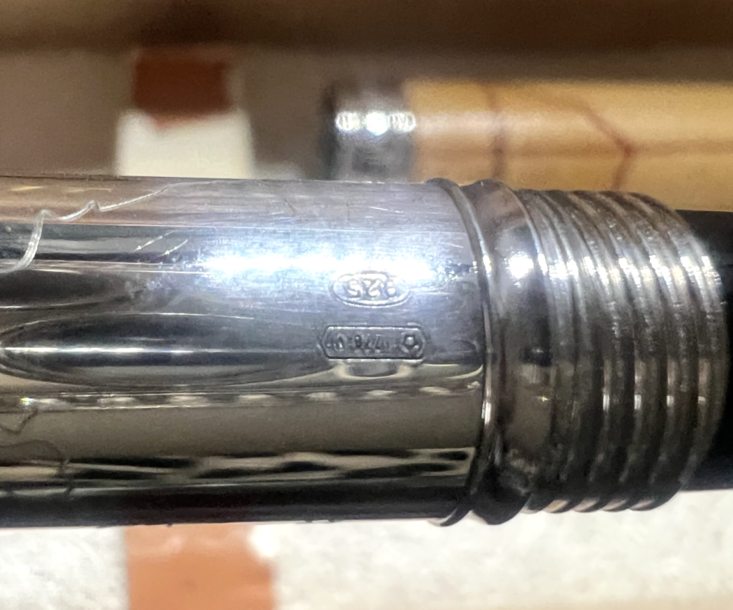 Alviero Martini Stylo-Plume Sphère Roller Argent 925 Première Classe Écrit Cas 