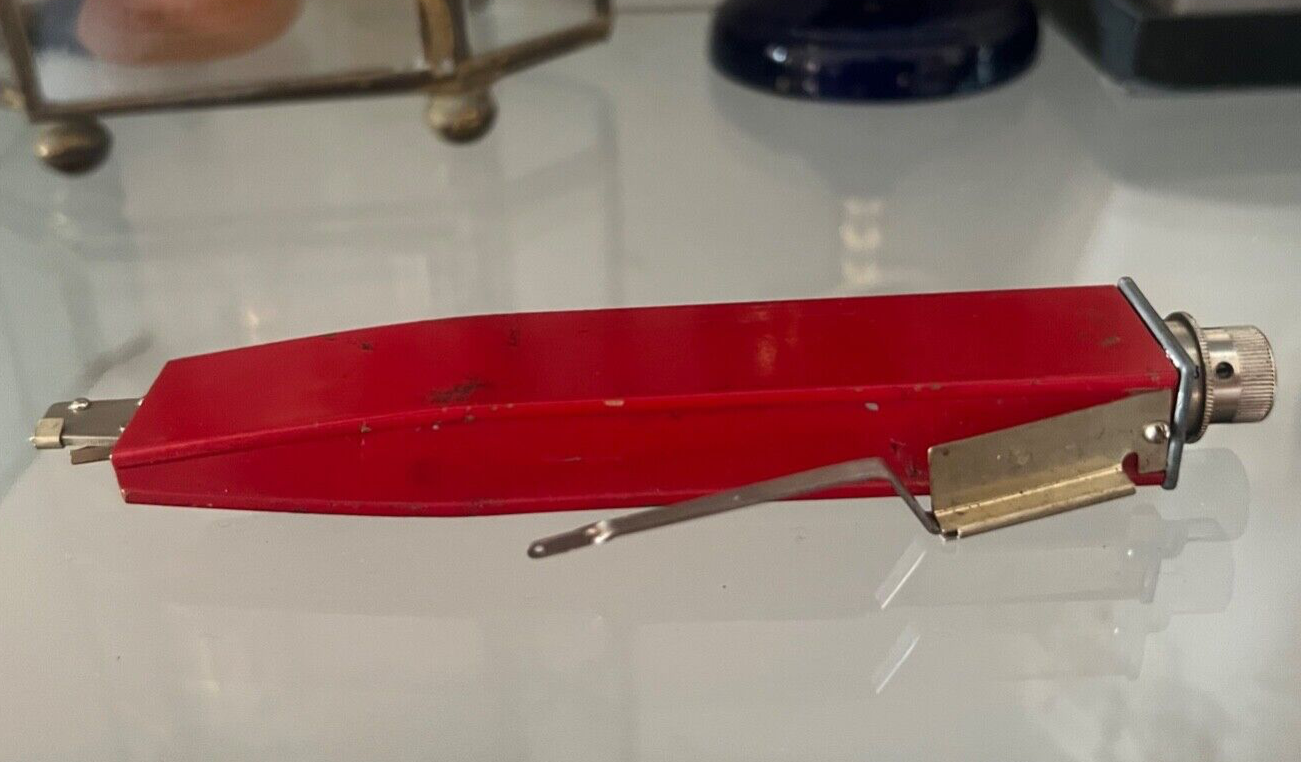 🔴 GRMS-Waage, rote Waage, mit Vintage-Holzbox 