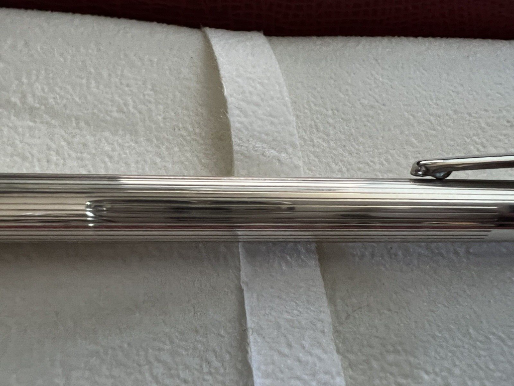 🔴 SETTELAGHI penna sfera ARGENTO 925 MASSICCIO righe con certificato garanzia 2