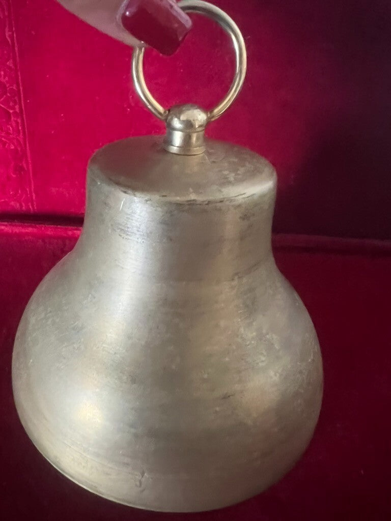 Cloche Métal Laiton Autel Avec Coeur Grande Hauteur 12 CM Vintage