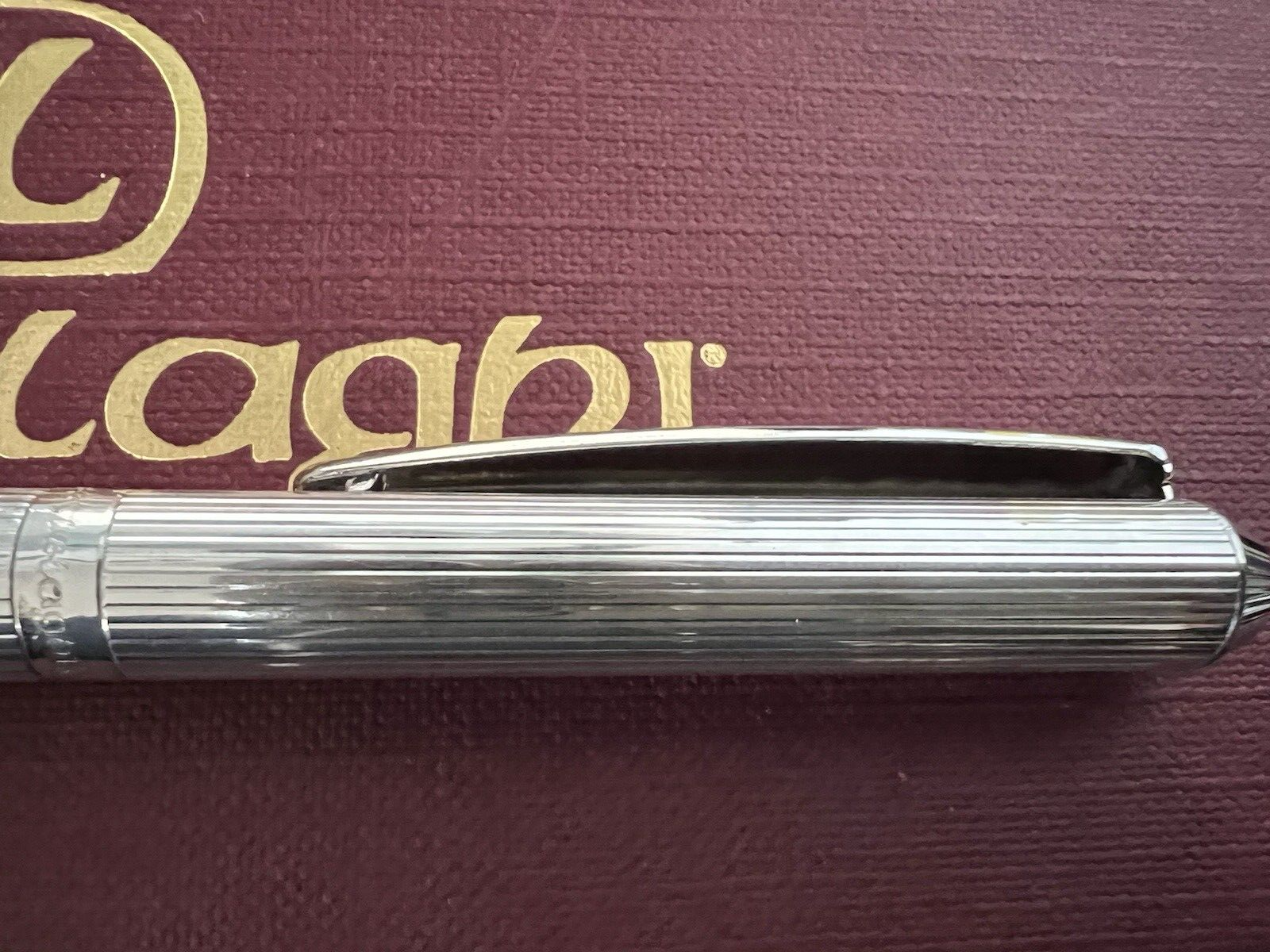Settelaghi Stylo-Plume Stylo à Plume Argent Massif 925 Rayé Cartouche Écrit 5