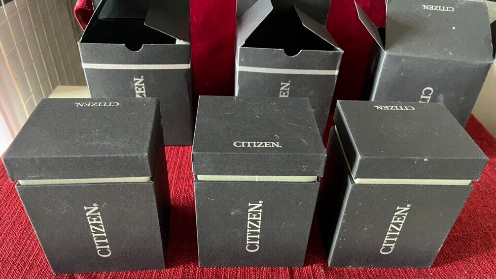 CITIZEN Boxes Watches Black Original Lot 3 Pieces With Controscatole B