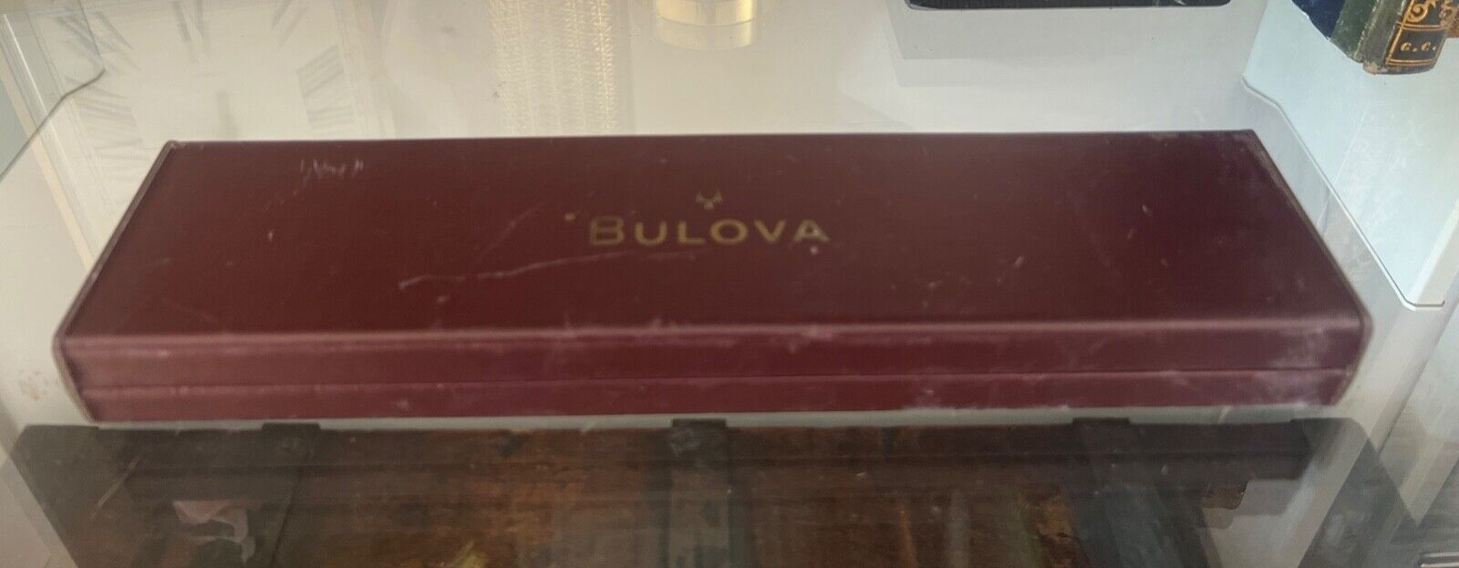 🔴 BULOVA box scatola orologio ACCUTRON custodia floccato vintage
