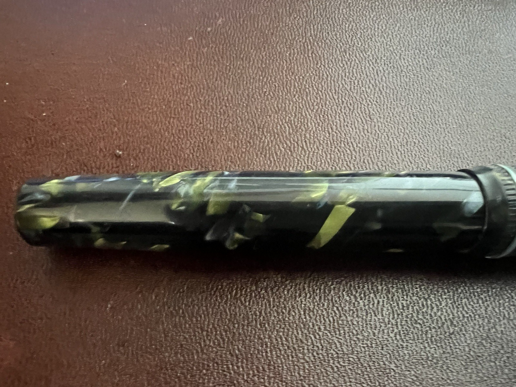 🔴 OMEGA penna stilografica celluloide verde A.V.M a leva scrive vintage