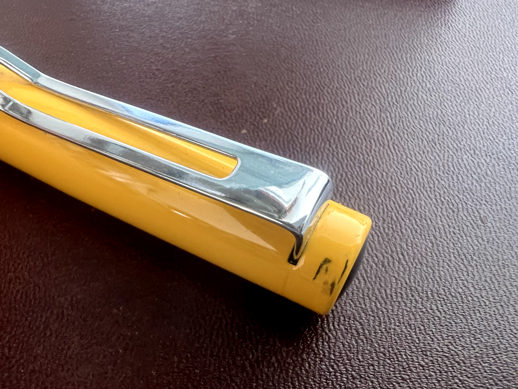 🔴 CAMPO MARZIO penna stilografica lacca gialla profili cromati design scrive