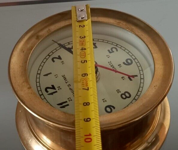 🔴 Ship's Time Marine-Uhr aus massivem Messing, Quarz, Vintage 