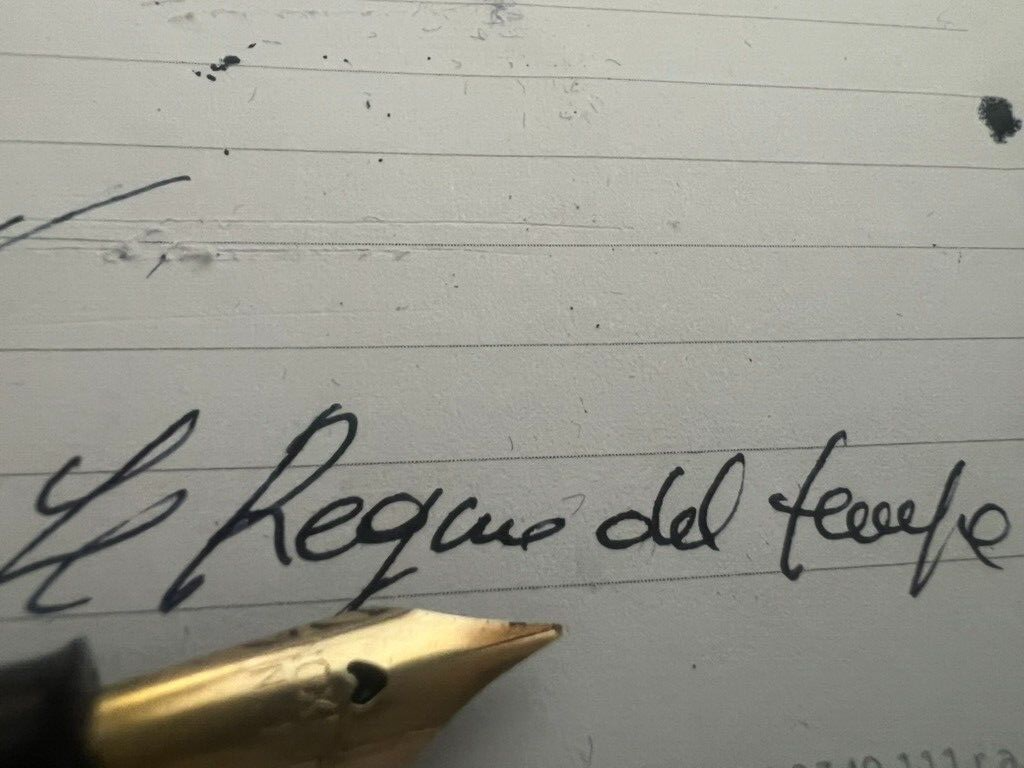 Columbus Extra Stylo-Plume Stylo à Plume Plaqué Or 18 KT Levier Écrit Vintage