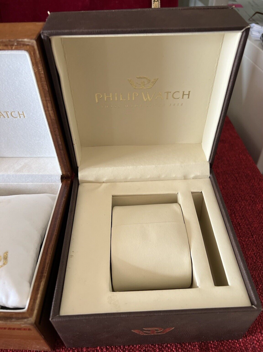 Philip Watch Boîtes Montre Coffret Etui Lot 3 Trousse Comme Photo