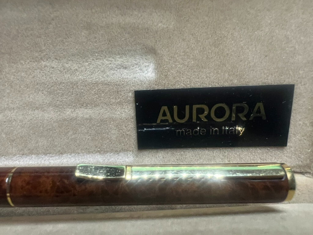 Aurora Stylo-Plume Sphère Hastil Retractable Laque Et Or Écrit Nouvelle C 