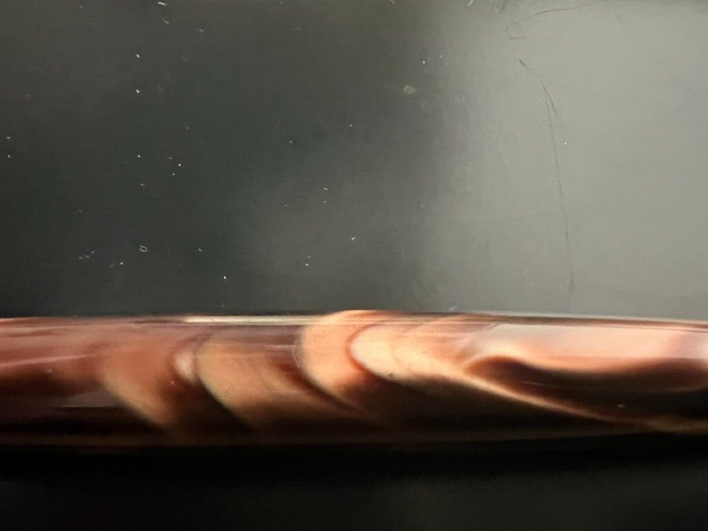 Pen Ball Marbled Iridescent Domed Marking Vintage Years 1970