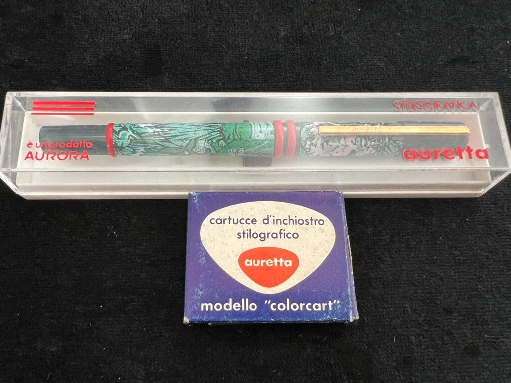 Auretta Stylo-Plume Stylo à Plume par Aurora Jungle Feuille Cartouches Cru '70