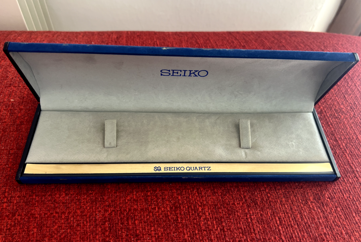 🔴 SEIKO box scatola orologio al quarzo cofanetto custodia vellutino vintage