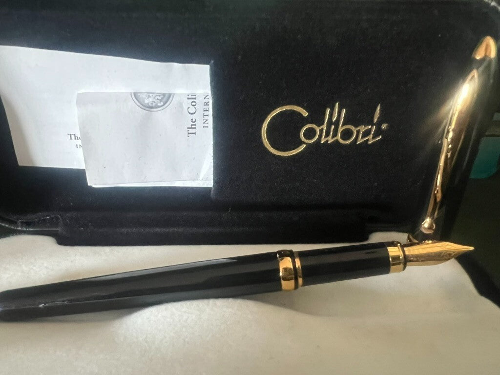 Colibri' Stylo-Plume Stylo à Plume Laque Noire Profiles Dorés M Avec Converter 