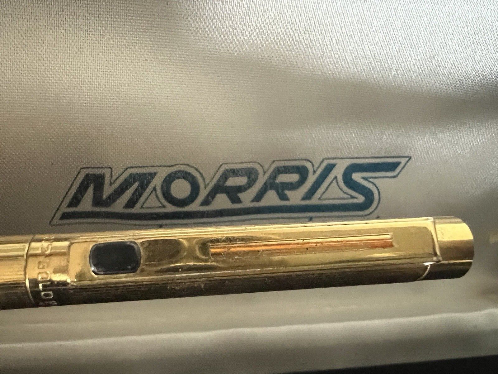 🔴 MORRIS penna sfera placcata oro 18 KT con piccoli segni erosione vintage