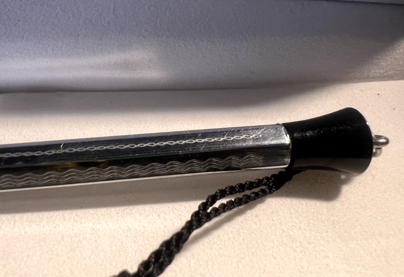 🔴 Matita meccanica portamine cromata cesellata guillochè scrive vintage