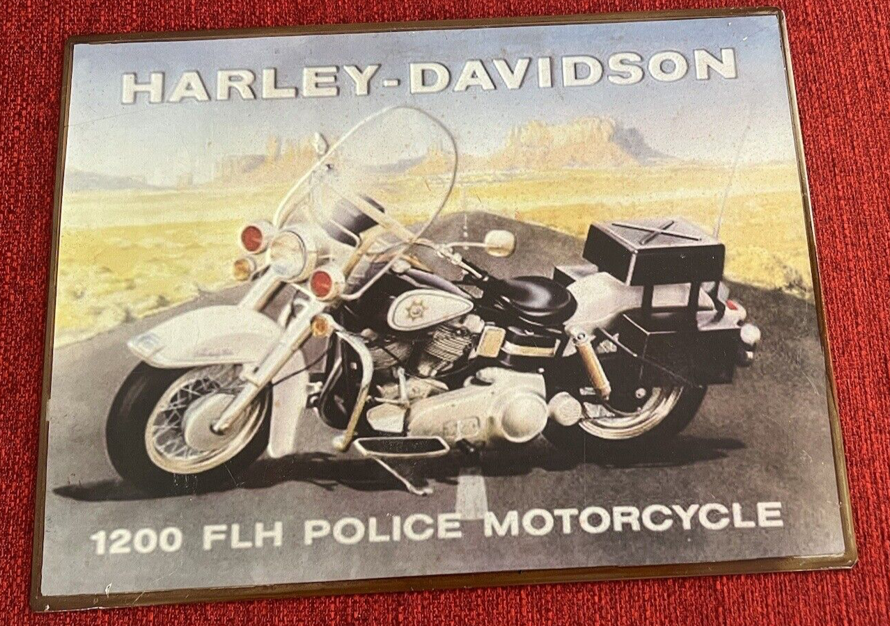 Harley Davidson Panonceau Carré Publicité Display Étain De Vitrine Vintage 
