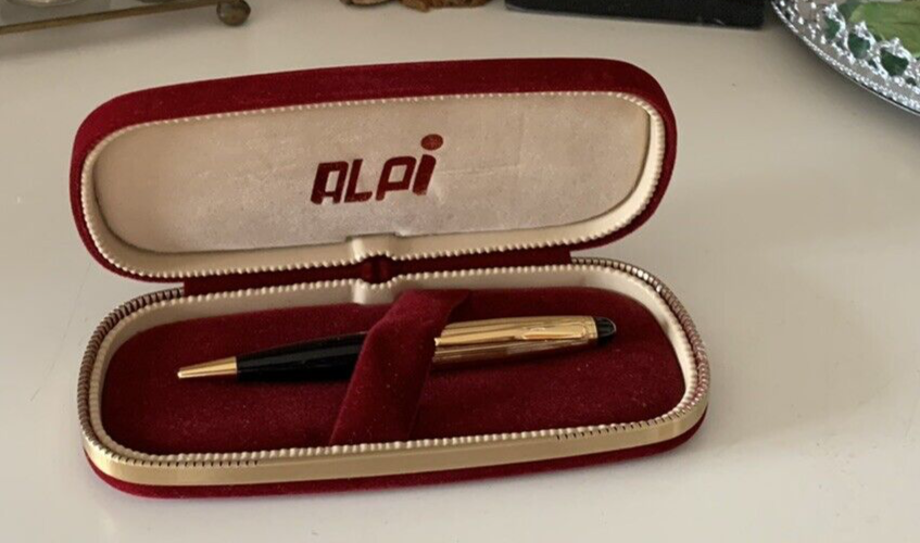 🔴 Penna a sfera ALPI dorata con astuccio vintage