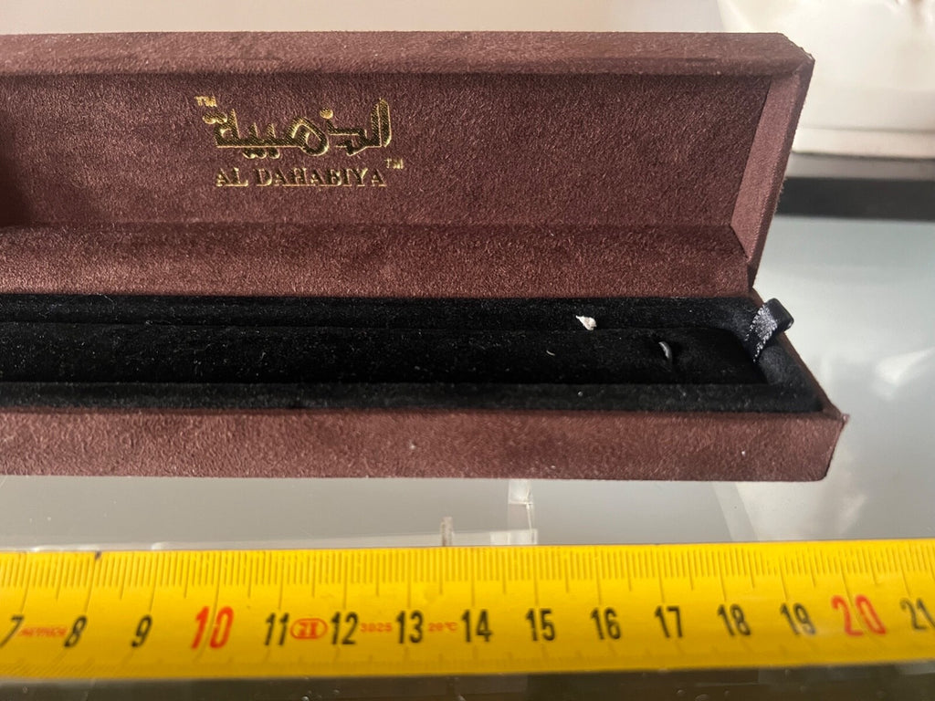 Al Dahabiya Boîte Armband Bijou Marron Floqué Écrites Dorées 