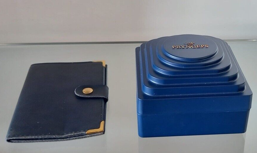 🔴 PRYNGEPS scatola cronografo uomo crono Valjux + porta garanzia pelle vintage