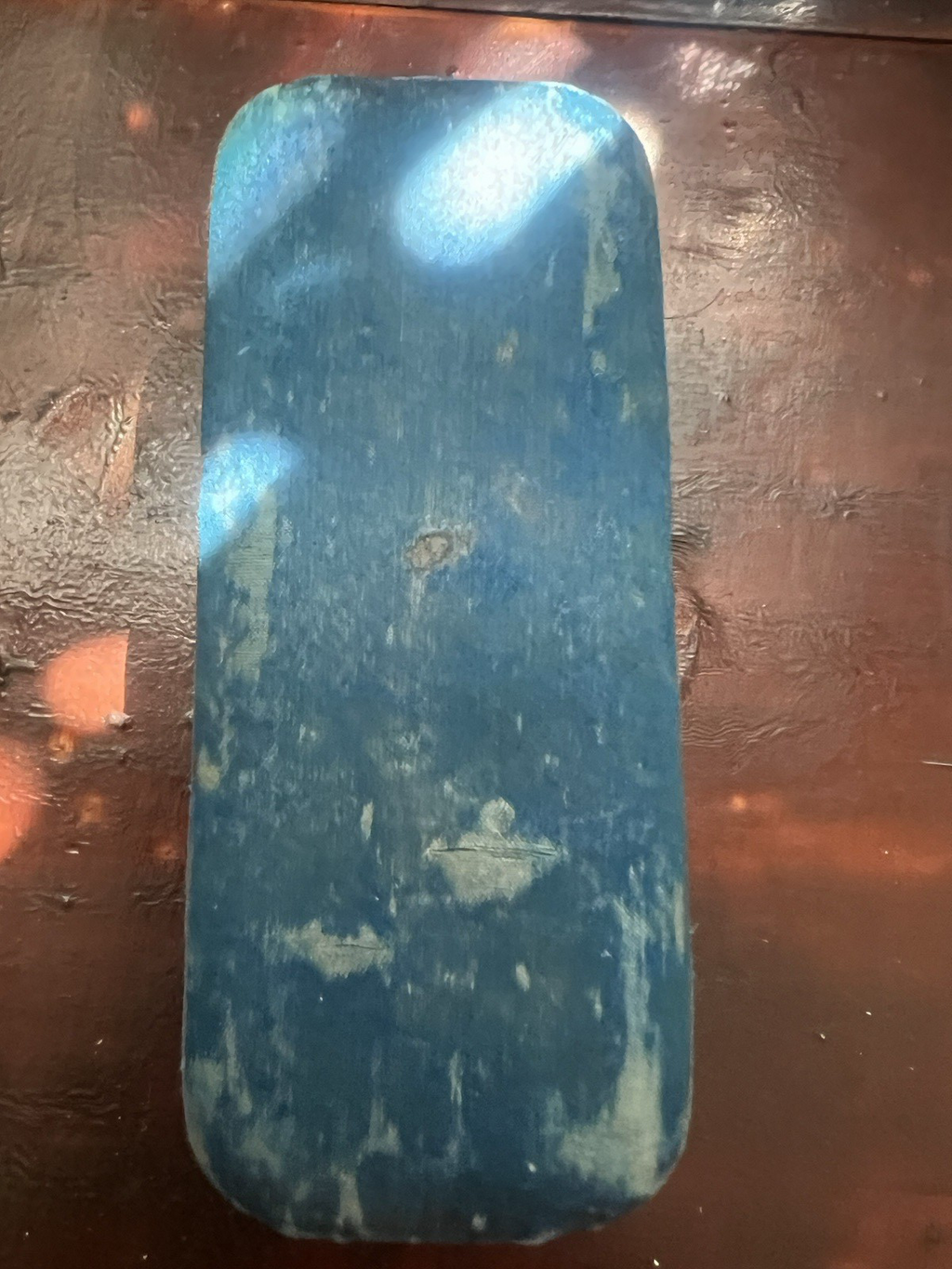 🔴 Blue brooch box, fabric case with original Art Deco clasp 