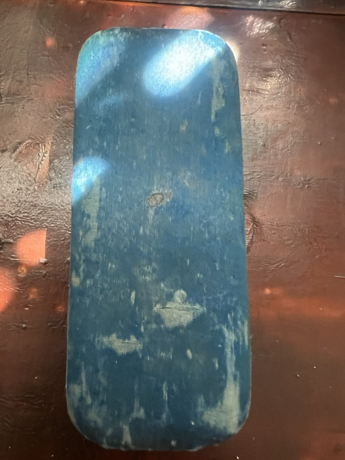 🔴 Blue brooch box, fabric case with original Art Deco clasp 