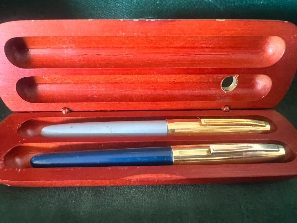 Penne Stylos-Plumes Bleu Gris À Piston Scrivono pour Encre Vintage A