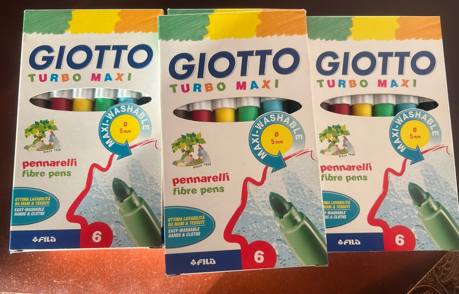 Giotto Turbo Maxi Feutres Lavable Pack De 6 Lot 10 Pack New