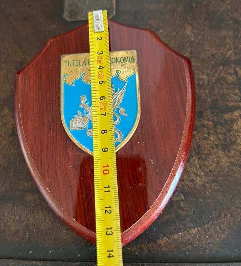 Crest Guardia Finance Italian Unit Special Economics Shield Wood Metal