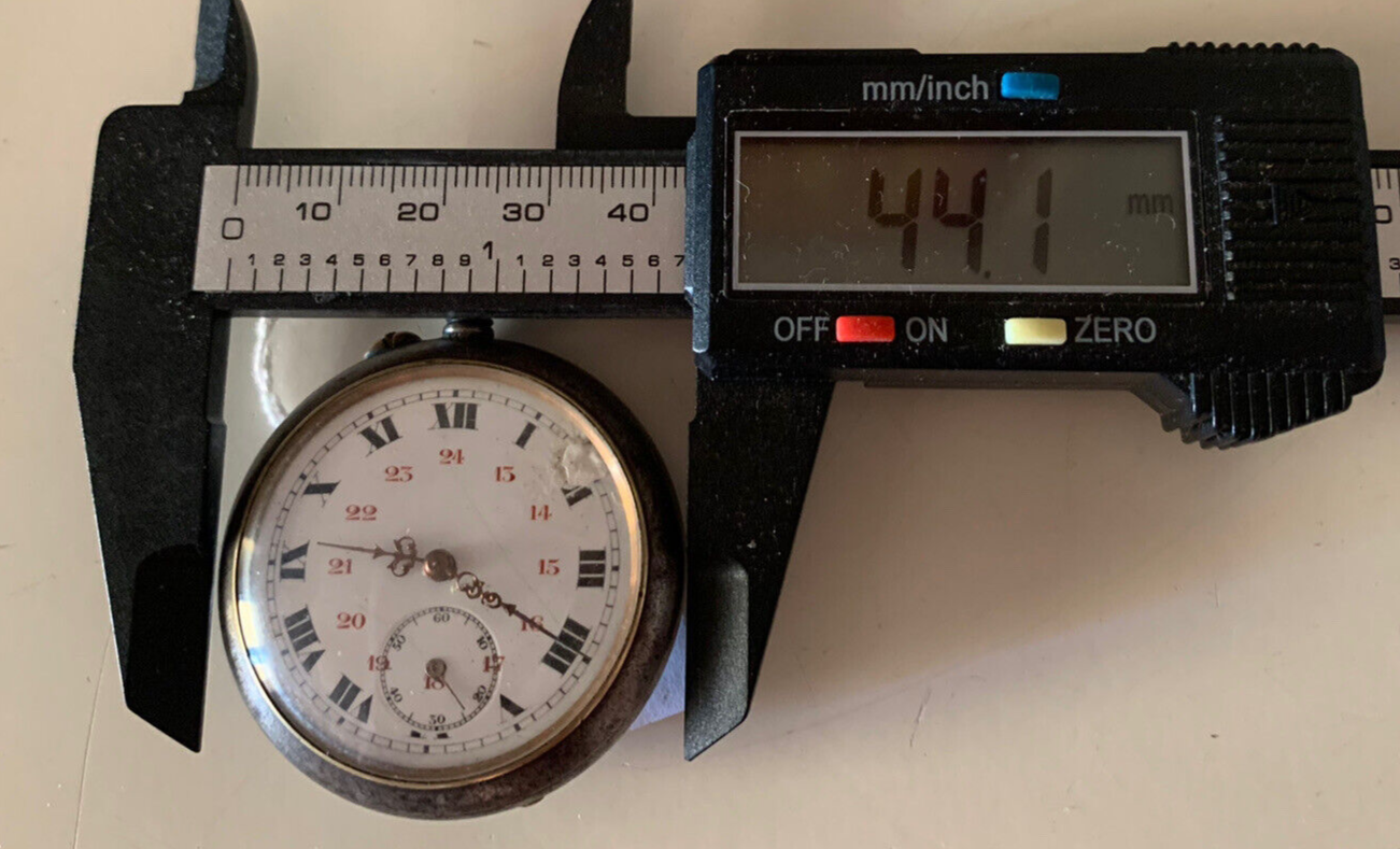 Montre Poche Français Remontage Manuel Cadran Céramique Fonctionne Antique 