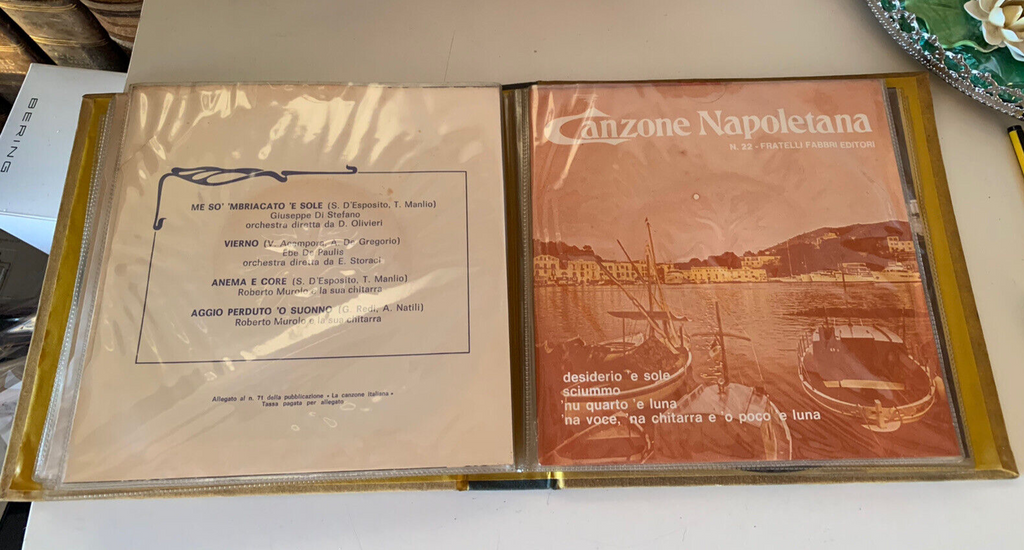 Disques Chanson Napolitaine 45 Tours Fabbri Editeur Album 12 Disques Vintage