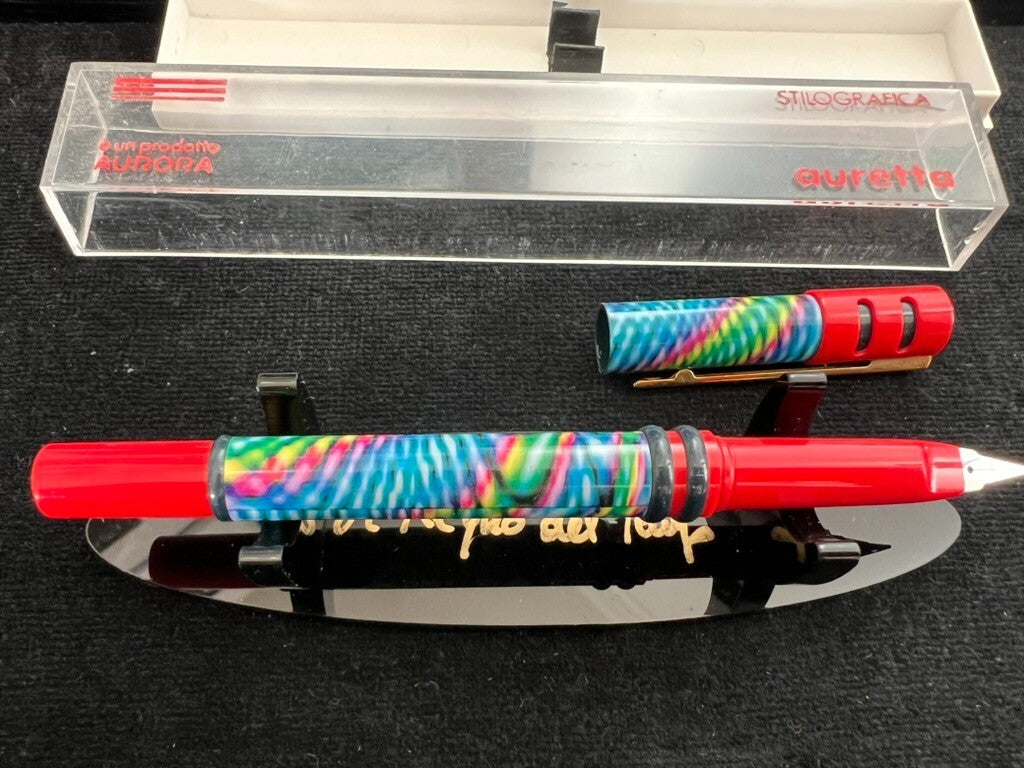 Auretta Stylo-Plume Stylo à Plume par Aurora Rouge Jungle Cartouches Cru 1970