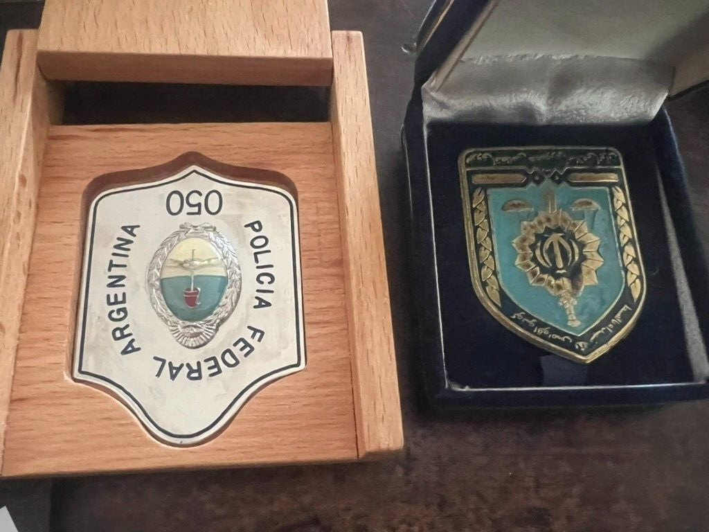 Medals Police International And Cardboard Marble IN Cases Stock 2