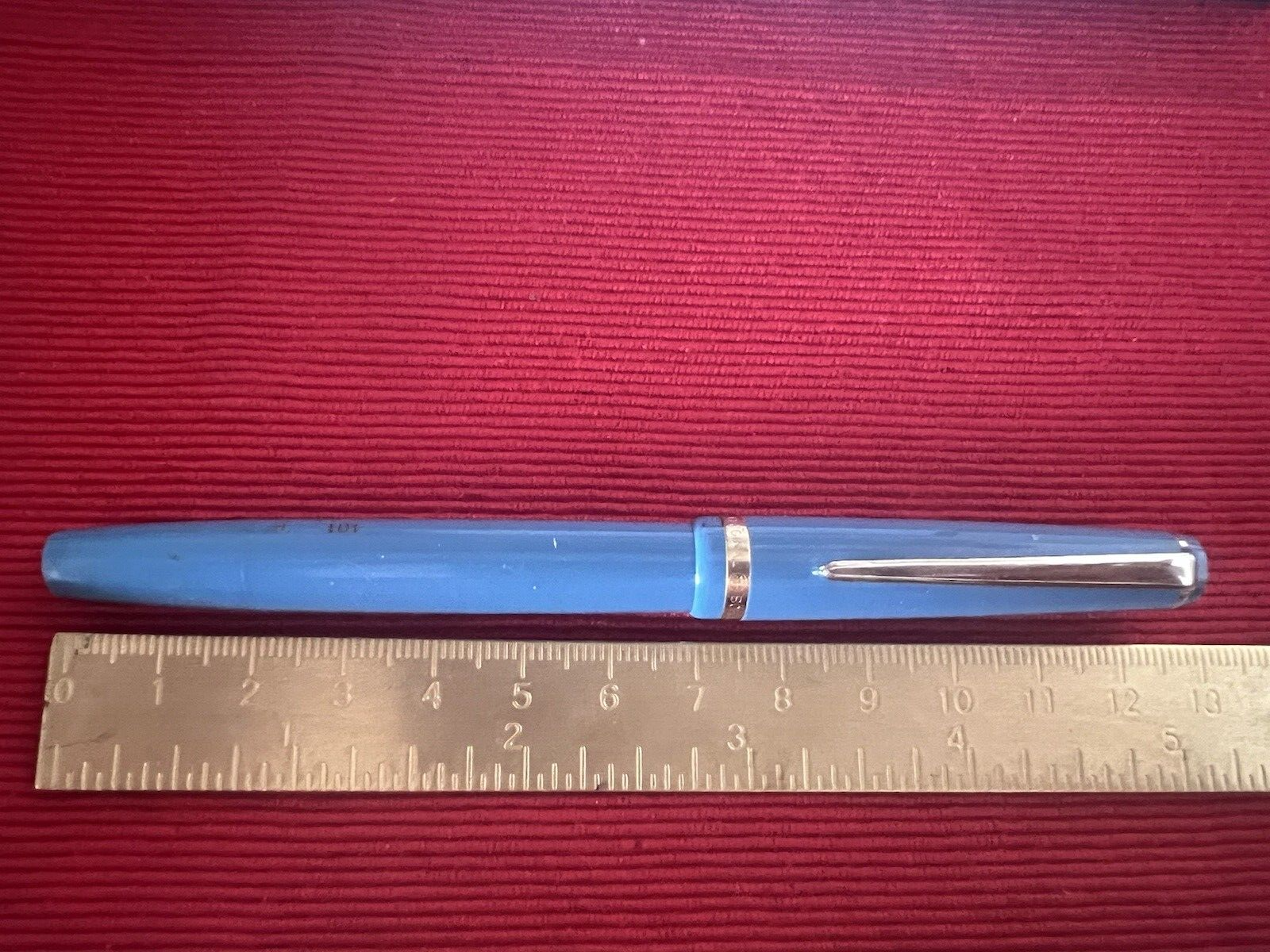 Original Bohler Stylo-Plume Stylo à Plume Bleu À Piston Écrit Vintage 1950
