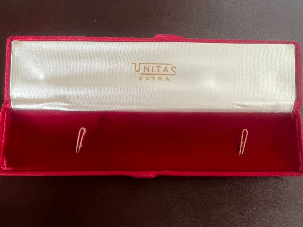 Unitas Boîtier Boîte Montre Poignet Trousse Coffret Rouge Vintage