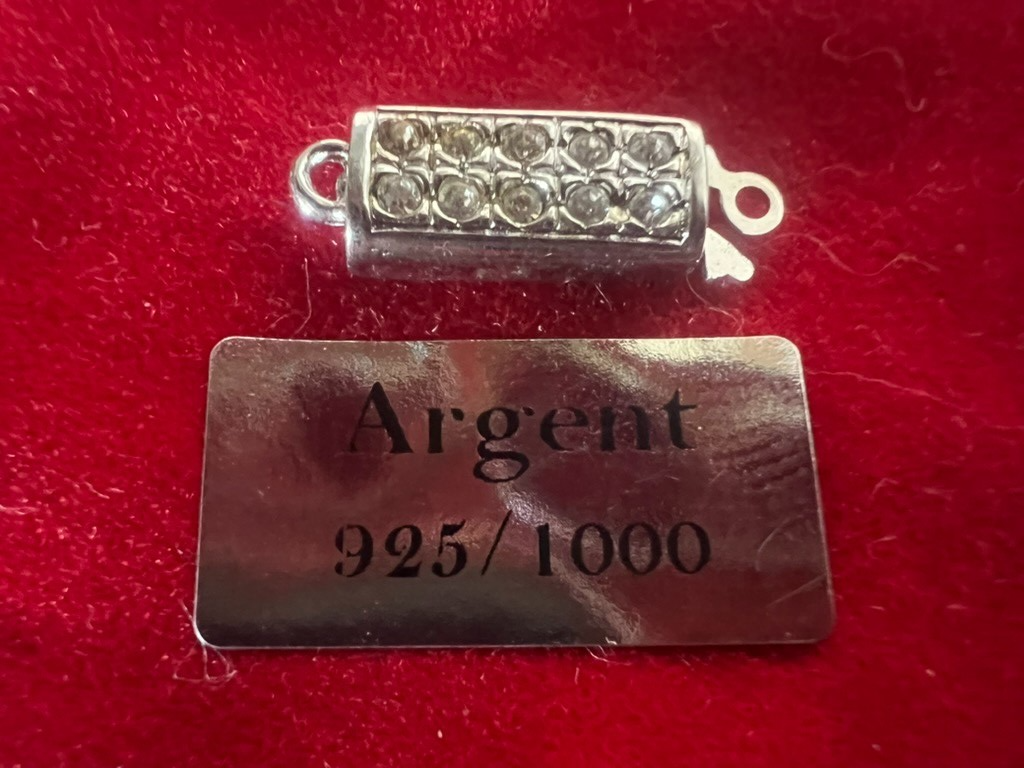 🔴 ARGENTO 925 chiusura collana gancio 1 filo con pietre dure